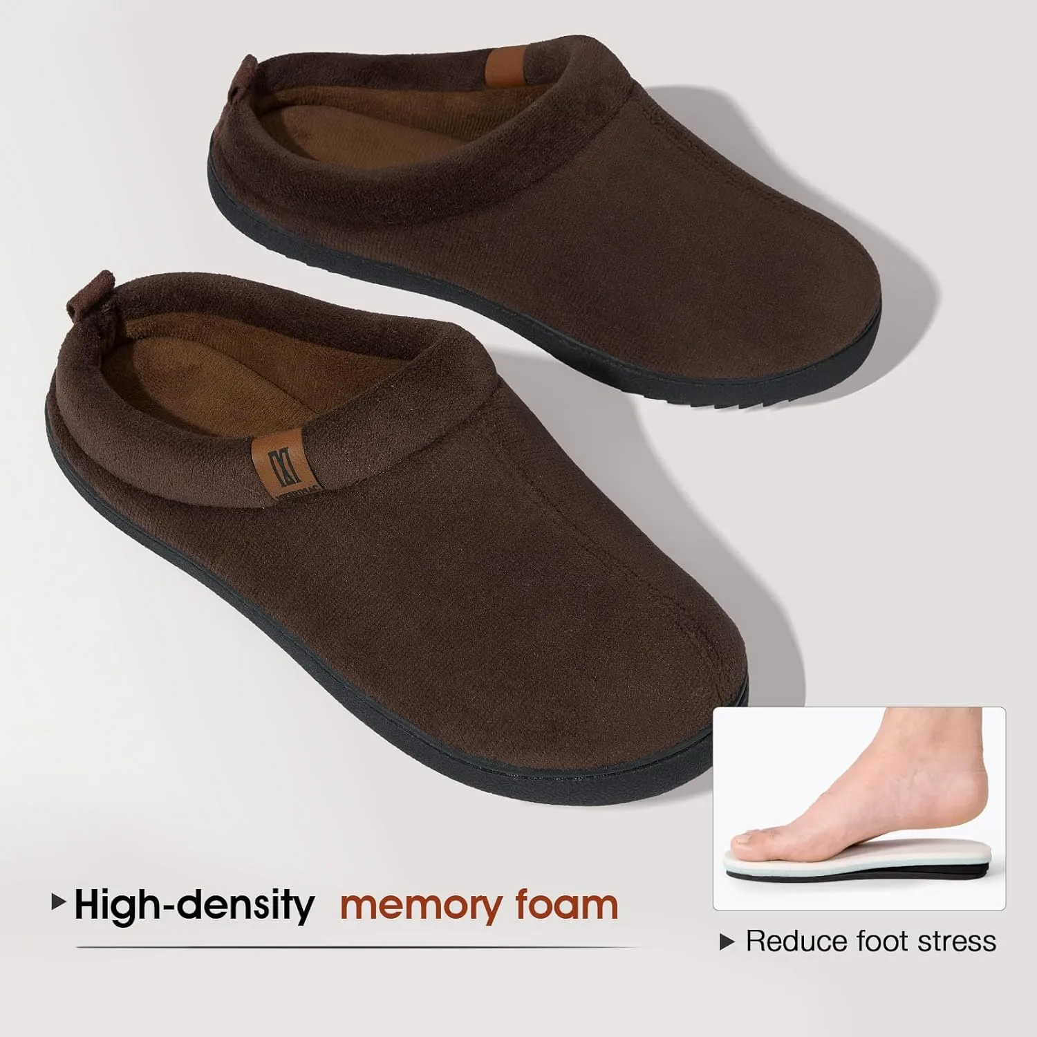 MERRIMAC Men's Slip on Slippers Comfy Memory Foam Non Slip Indoor House Shoes