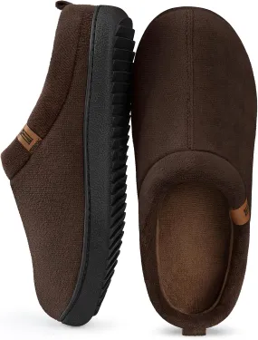 MERRIMAC Men's Slip on Slippers Comfy Memory Foam Non Slip Indoor House Shoes