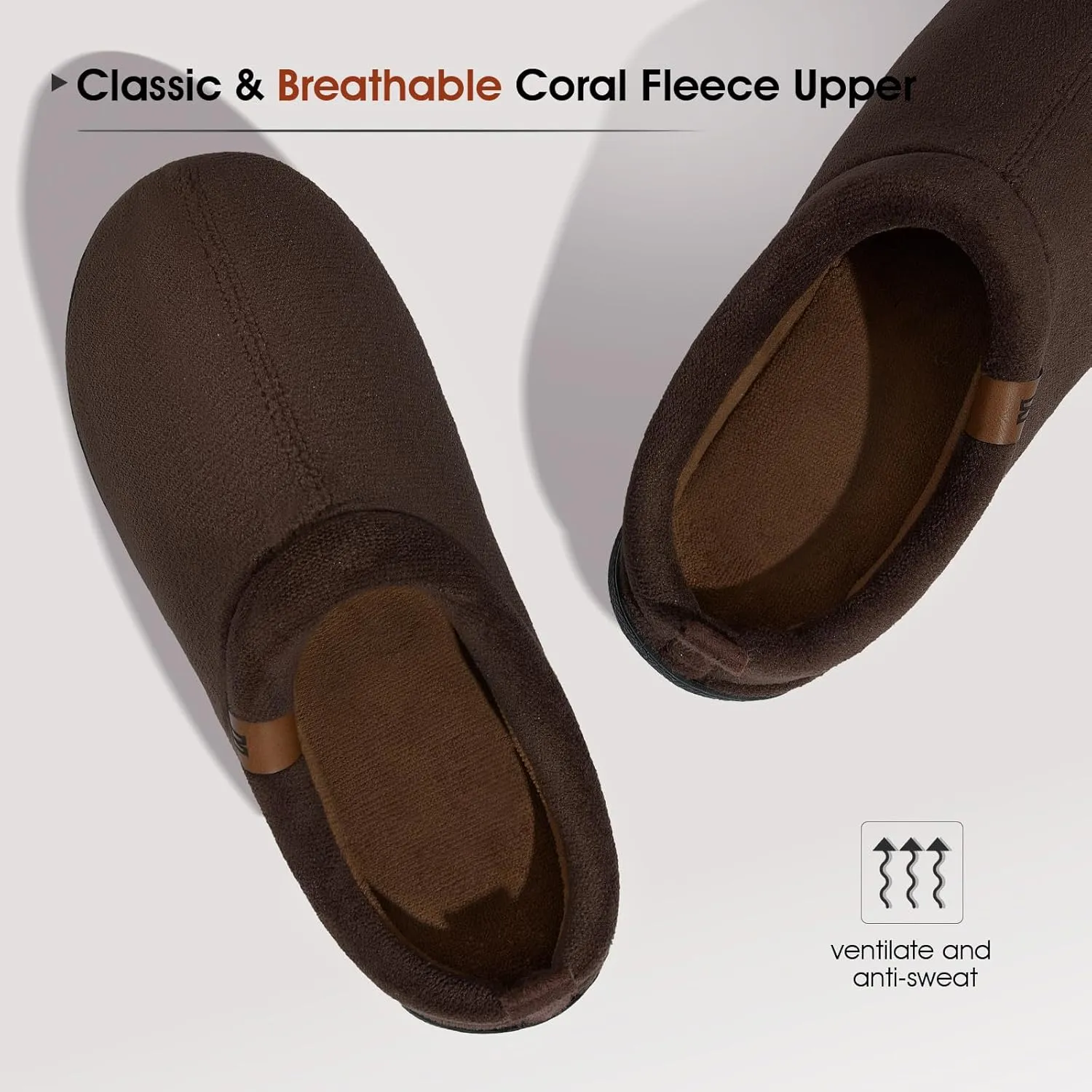 MERRIMAC Men's Slip on Slippers Comfy Memory Foam Non Slip Indoor House Shoes