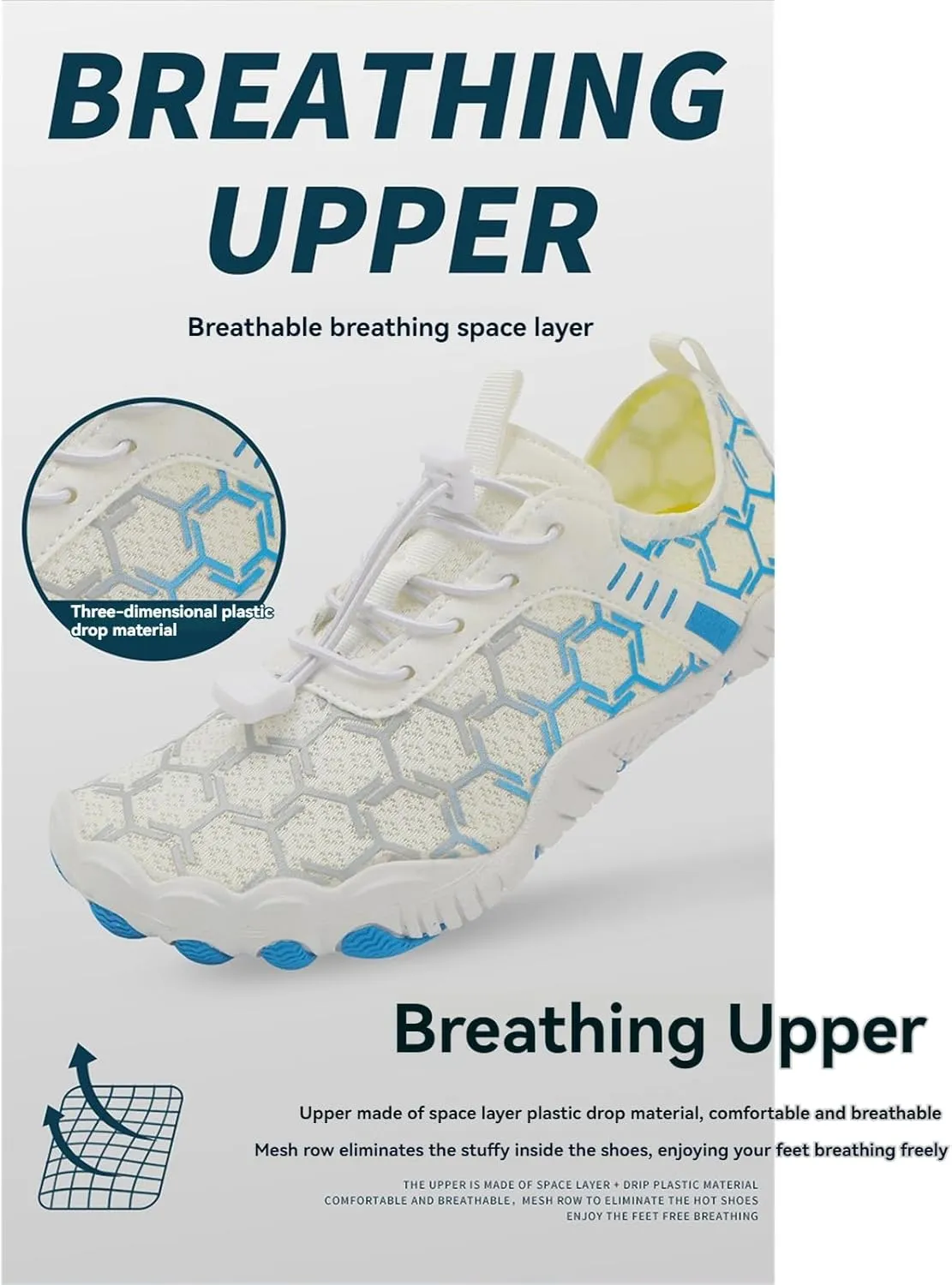 Mmoneyake Mens Womens Athletic Hiking Water Shoes Unisex Hike Barefoot Shoes Quick Drying Beach Aqua Shoes Travel Trekking Walking Climbing Sneakers Lightweight Outdoor Footwear