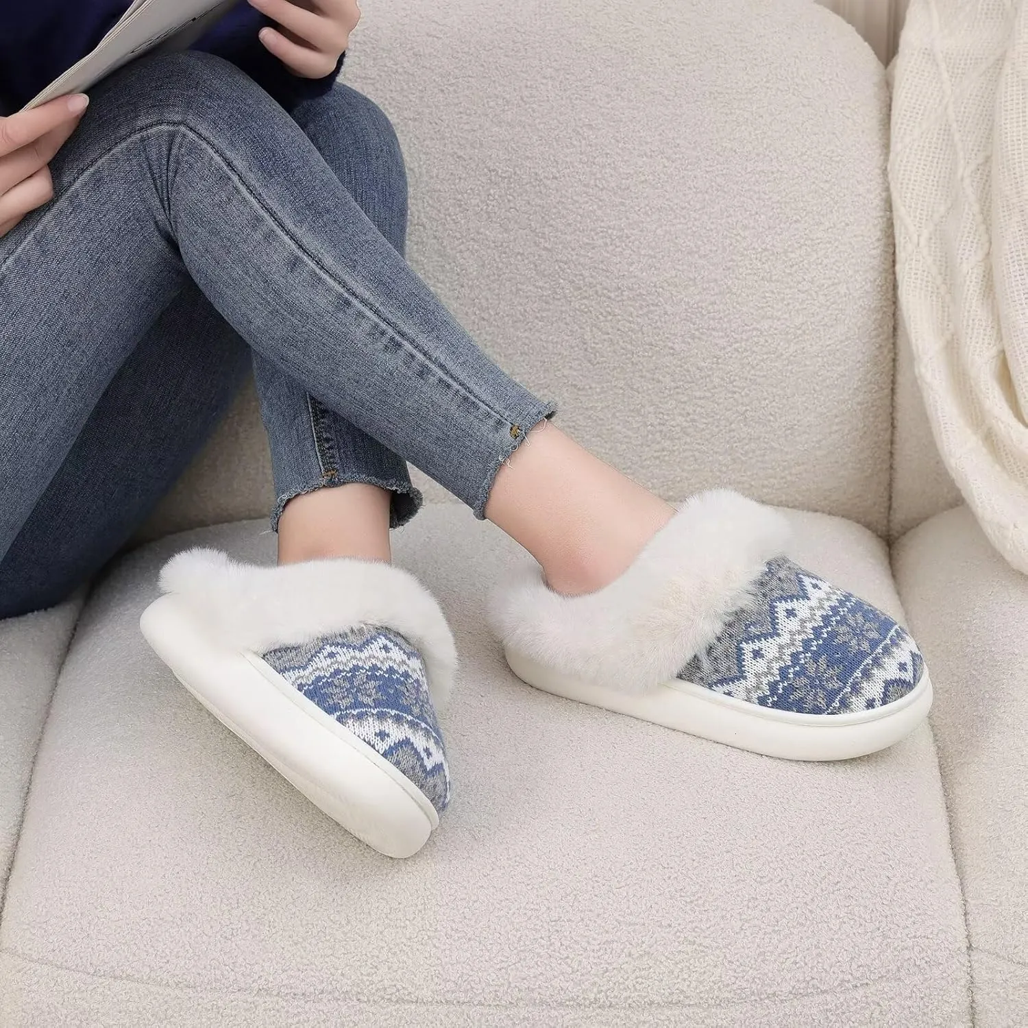 NineCiFun Women's Warm Fuzzy Cute Christmas Slippers - Memory Foam Insole, Bedroom & Gift