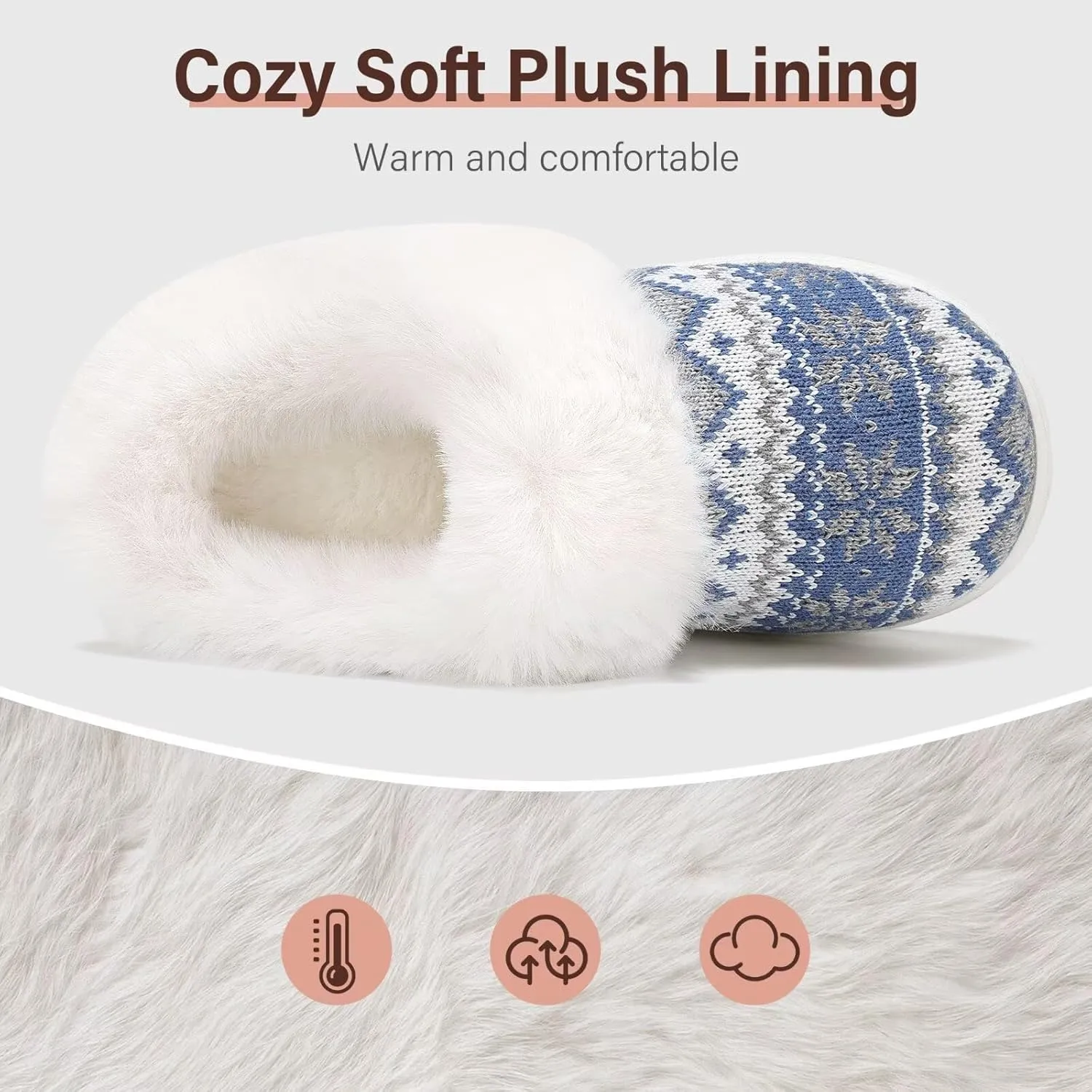 NineCiFun Women's Warm Fuzzy Cute Christmas Slippers - Memory Foam Insole, Bedroom & Gift