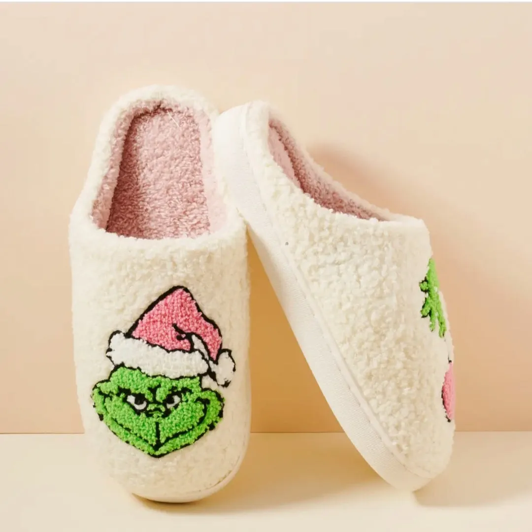 Pink Grinch Slippers Pre-Order