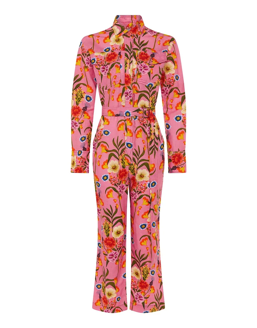 Remi Linen Jumpsuit - Vila Floral Pink