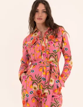 Remi Linen Jumpsuit - Vila Floral Pink