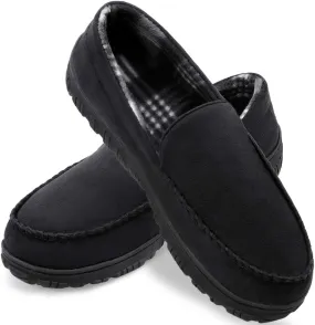 shoeslocker Mens Slippers Microsuede Moccasin Memory Foam House Shoes