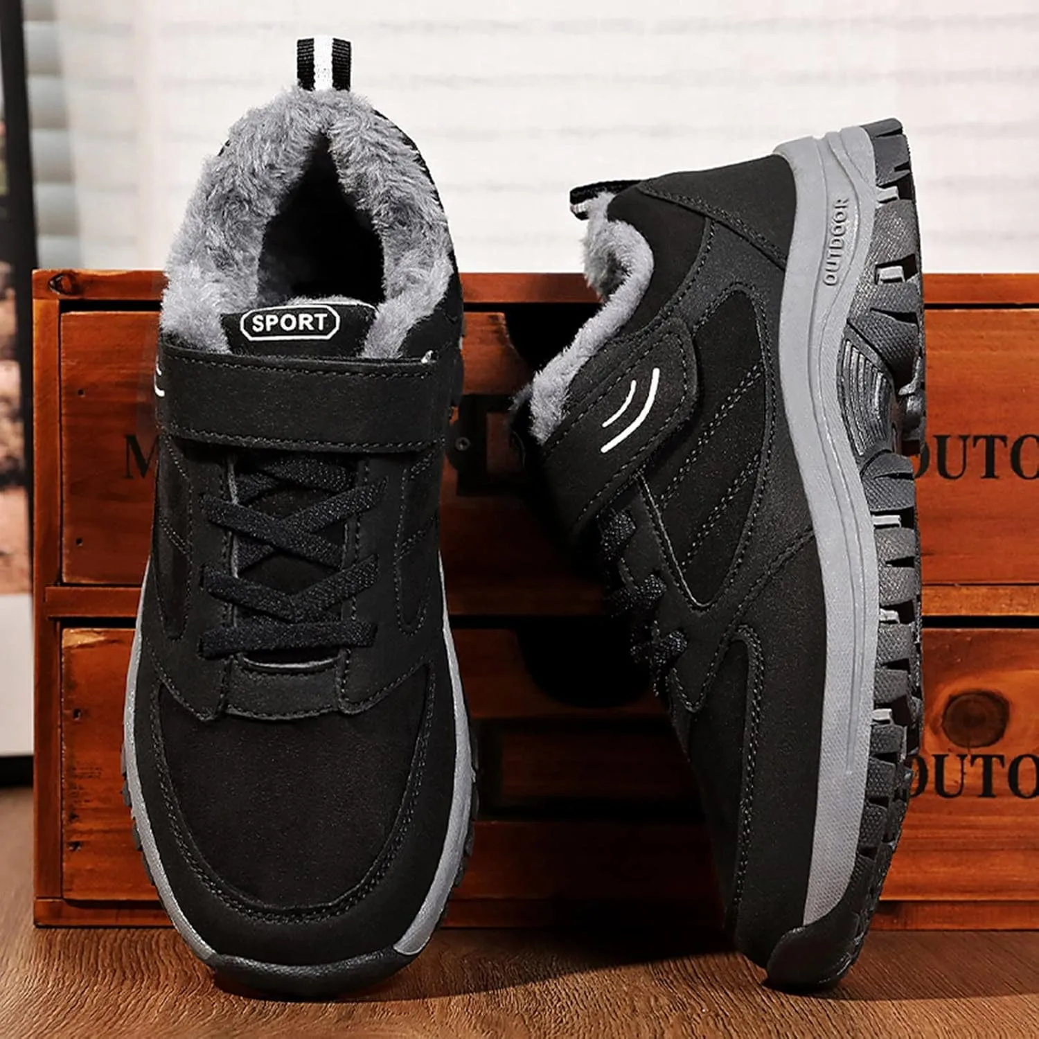 Snow Shoes for Men Womens Winter Non-Slip Work Boots for Men Waterproof Ankle Booties