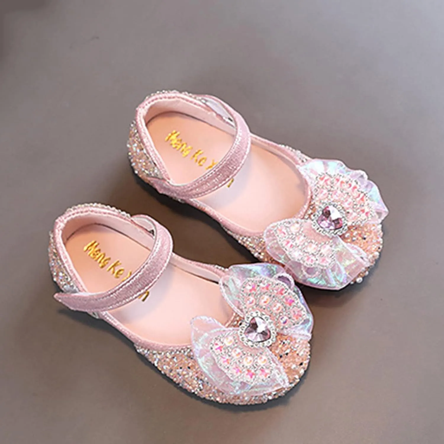 Toddler Girls Dress Shoes Ballet Flats Rhinestones Bows Flower Girl School Party Mary Jane Shoes for Girls