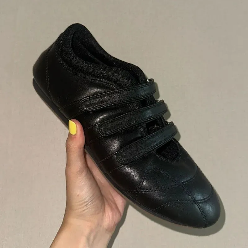 Uniwim ballet shoes 2024 autumn and winter fashion new round head sports flat women's shoes velcro Mary Jane shoes