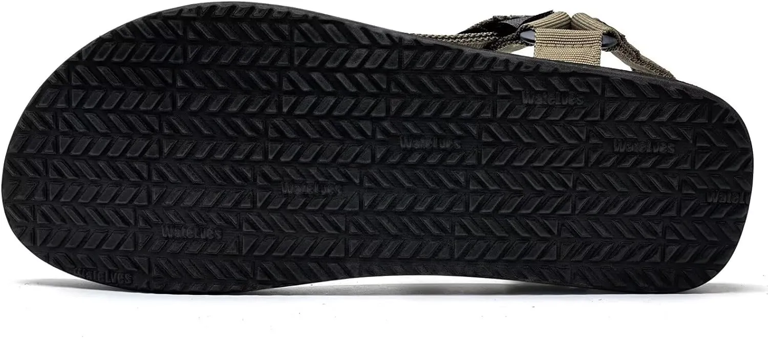 WateLves Men's Sandals Hiking-Sport-Sandals with Adjustable Webbing Lightweight Water-Athletic-Beach-Sandals for Walking-Fishing-Travel-Trekking-Camping