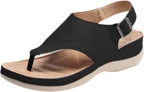 Wedge Sandals for Women Arch Support Orthopedic Sandal Comfortable Beach Flip Flops Dressy Casual Summer Low Heel Sandals Fashion Walking Wedges with Adjustable