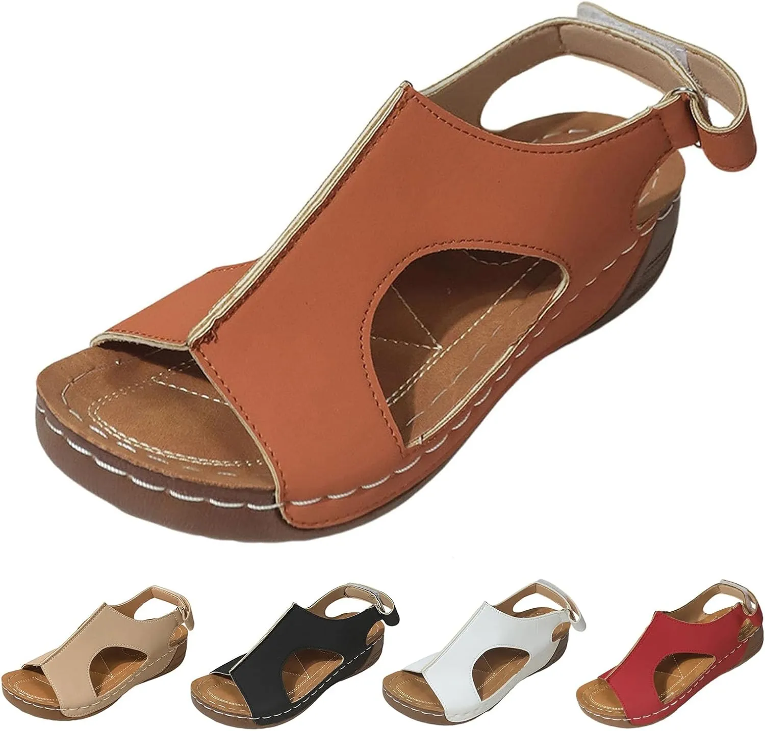 Wedge Sandals for Women Open Toe Orthopedic Sandal Walking Espadrilles Platform Wedges Sandals Casual Buckle Ankle Strappy Slip on Sandal Comfortable Dressy Summer Shoes