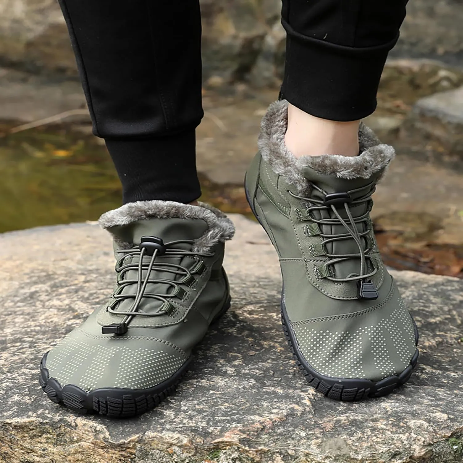 Wide Toe Shoes Men Women Barefoot Warm Winters Minimalist Cross Trainer Casual Hiking Cotton Boots Sneakers