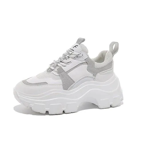 Women Chunky Sneakers Thick Bottom Platform Vulcanize Shoes Fashion Breathable Running Shoe