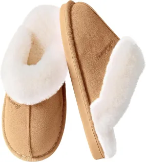 Women's Fluffy Memory Foam House Slippers - Non-slip Indoor/Outdoor