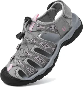 Women's Hiking Sandals Outdoor Sport Sandals Closed Toe Summer Ladies Beach Walking Sandals Water Shoes Arch Support Adjustable
