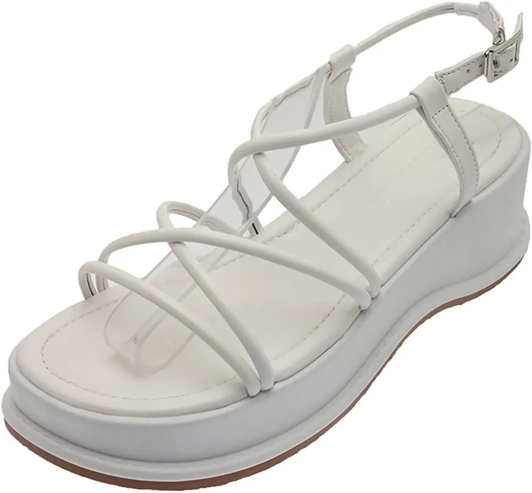 Women's platform sandals,with thick waterproof sandals peep-toe wedge sandals with ankle strap Orthopedic Sandals,thick soled Cloud Slide Sandals,Platform Memory Foam Slippers