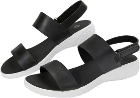 Womens Sandals Double Strap Flat Sandals Workout Comfy Summer Leather Fashion Trending Sandal for Walking Hiking