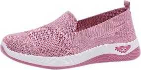 Womens Slip on Walking Shoes Non Slip Mesh Loafers Comfortable Arch Support Orthopedic Sneaker for Maternity Elderly