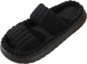 Women's Slippers Memory Foam Breathable Slippers Open Toe Winter Soft Womens Hard Sole Slip on