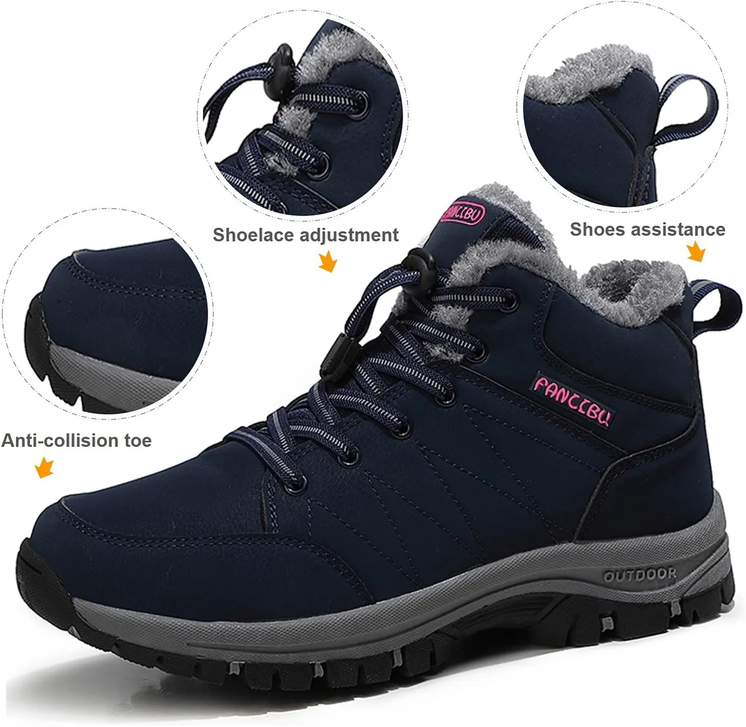 Women's Snow Boots Fur Lined Warm Ankle Boot Waterproof Anti-Slip Winter Outdoor Sports Shoes…
