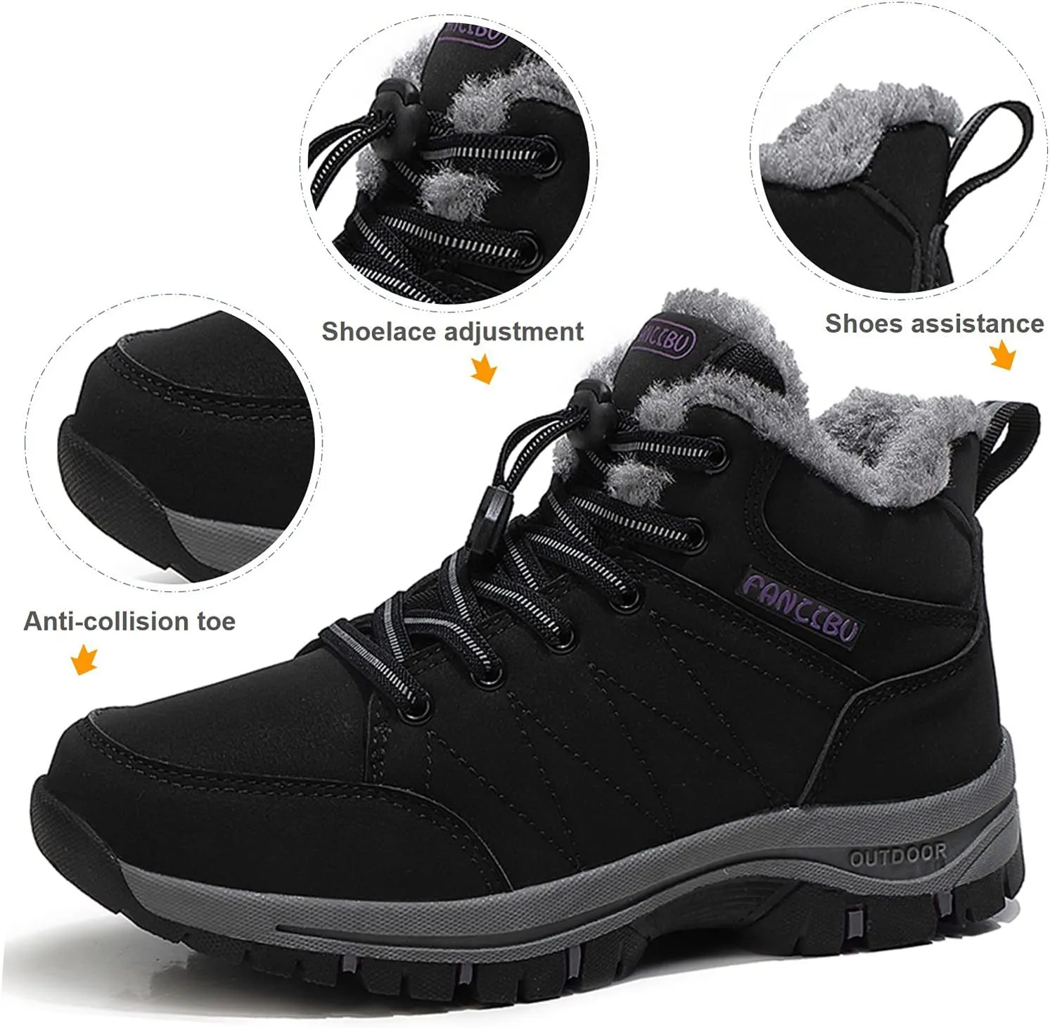 Women's Snow Boots Fur Lined Warm Ankle Boot Waterproof Anti-Slip Winter Outdoor Sports Shoes…