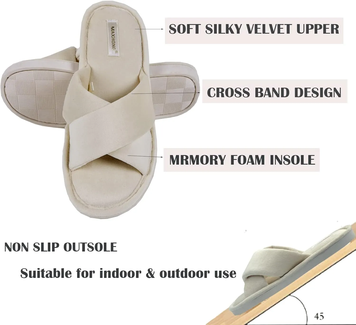 Women’s Thong Slippers with Memory Foam for Women Open Toe Slip on