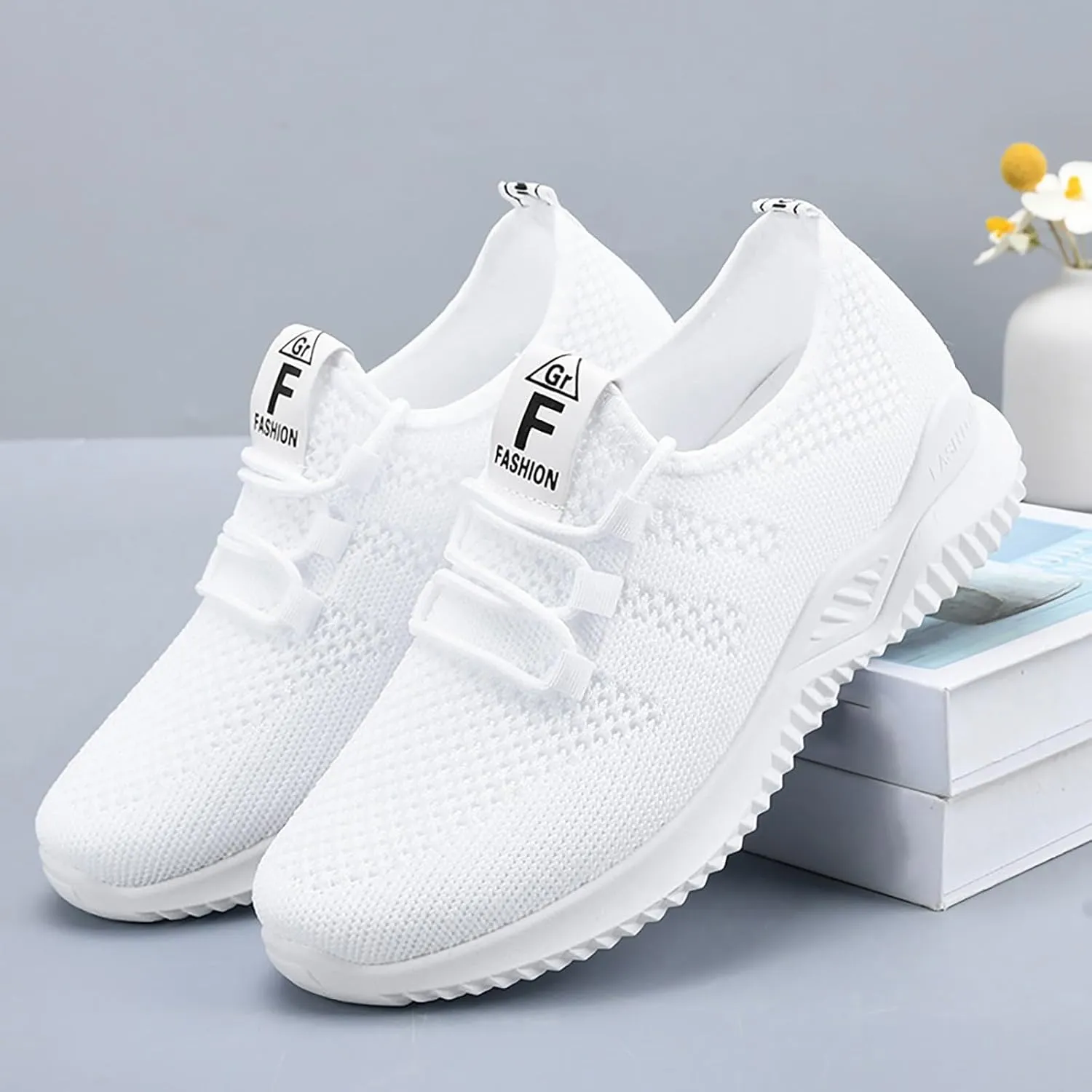 ZWRXW Orthopedic Shoes for Women Arch Support Diabetic Walking Shoes Comfortable Slip On Orthopedic Shoe Soft Air Cushion Sport Outdoor Hiking Running Tennis Sneakers Healthy Footwear